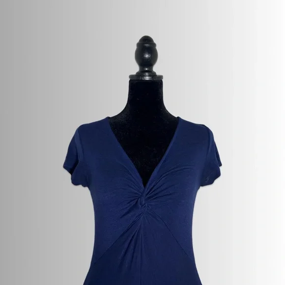 Anthropologie Dolan Ataya Twist Short Sleeve Navy Blue T-Shirt Dress, Size Small - Picture 3 of 7